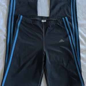 adidas Black Track Pants with Light Blue Side Stripes SOLD